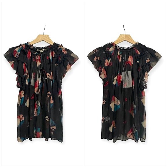 Ulla Johnson Marilyn Top in Nocturne, Silk Chiffon,  PF23 NWT Size 2 - Picture 15 of 15